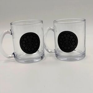 Oreo milk mugs glass set of 2